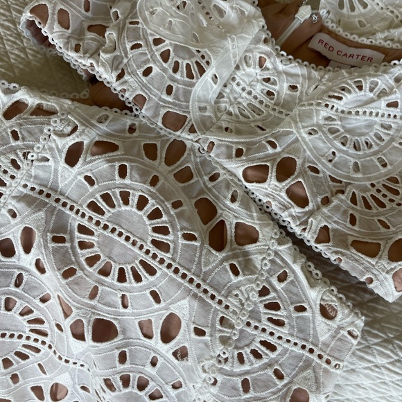 Red Carter Sadelle Eyelet Lace Mini Dress - Picture 4 of 4